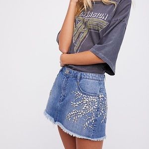 NWT Free People Denim Mini Skirt